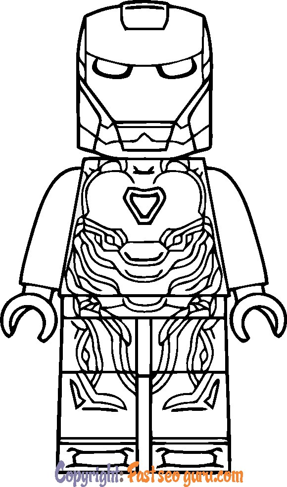 lego iron man coloring pages print